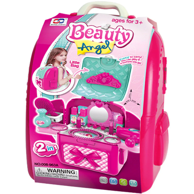 2 in 1 Princess Backpack Dresser Vanity Table Play Set - Image 3