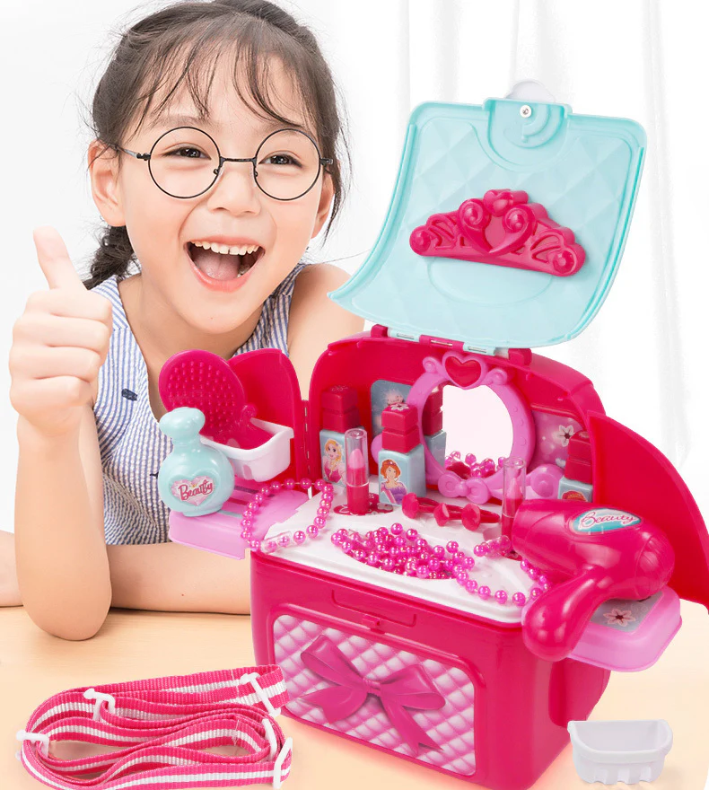 2 in 1 Princess Backpack Dresser Vanity Table Play Set - Image 4