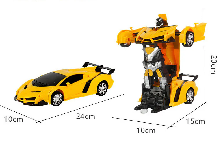 2 In 1 Robot Lamborghini Super Transformer Remote Control Car Toy (Yellow) - Image 5