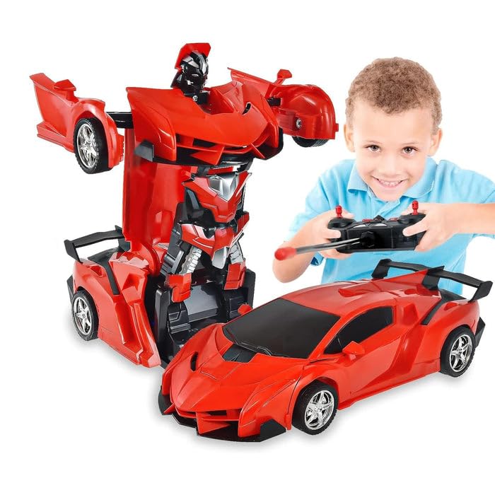 2 In 1 Robot Lamborghini Super Transformer Remote Control Car Toy (Red) - Image 4
