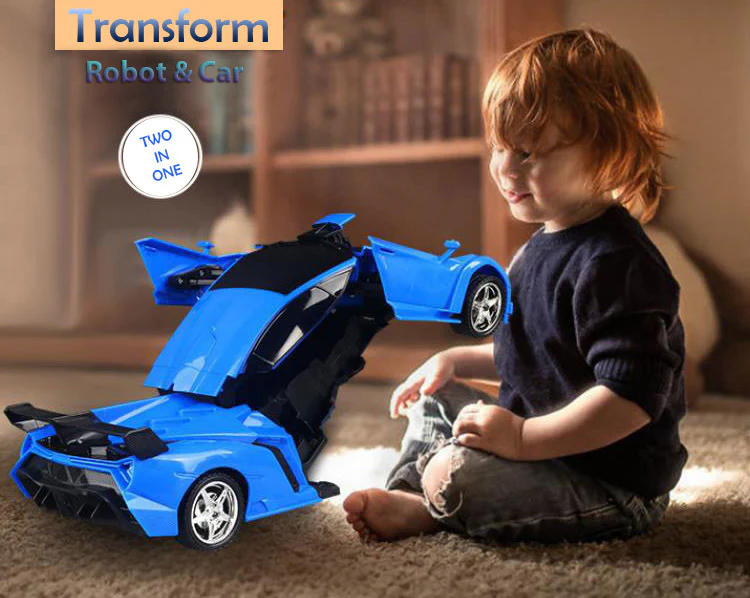 2 In 1 Robot Lamborghini Police Super Transformer Remote Control Car Toy - Image 10