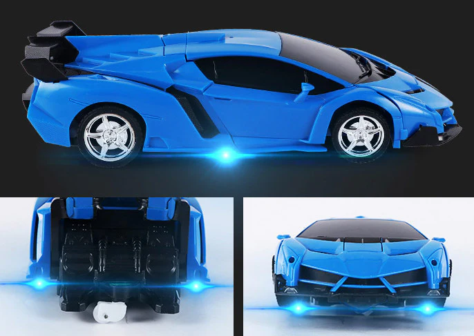 2 In 1 Robot Lamborghini Super Transformer Remote Control Car Toy (Blue) - Image 6