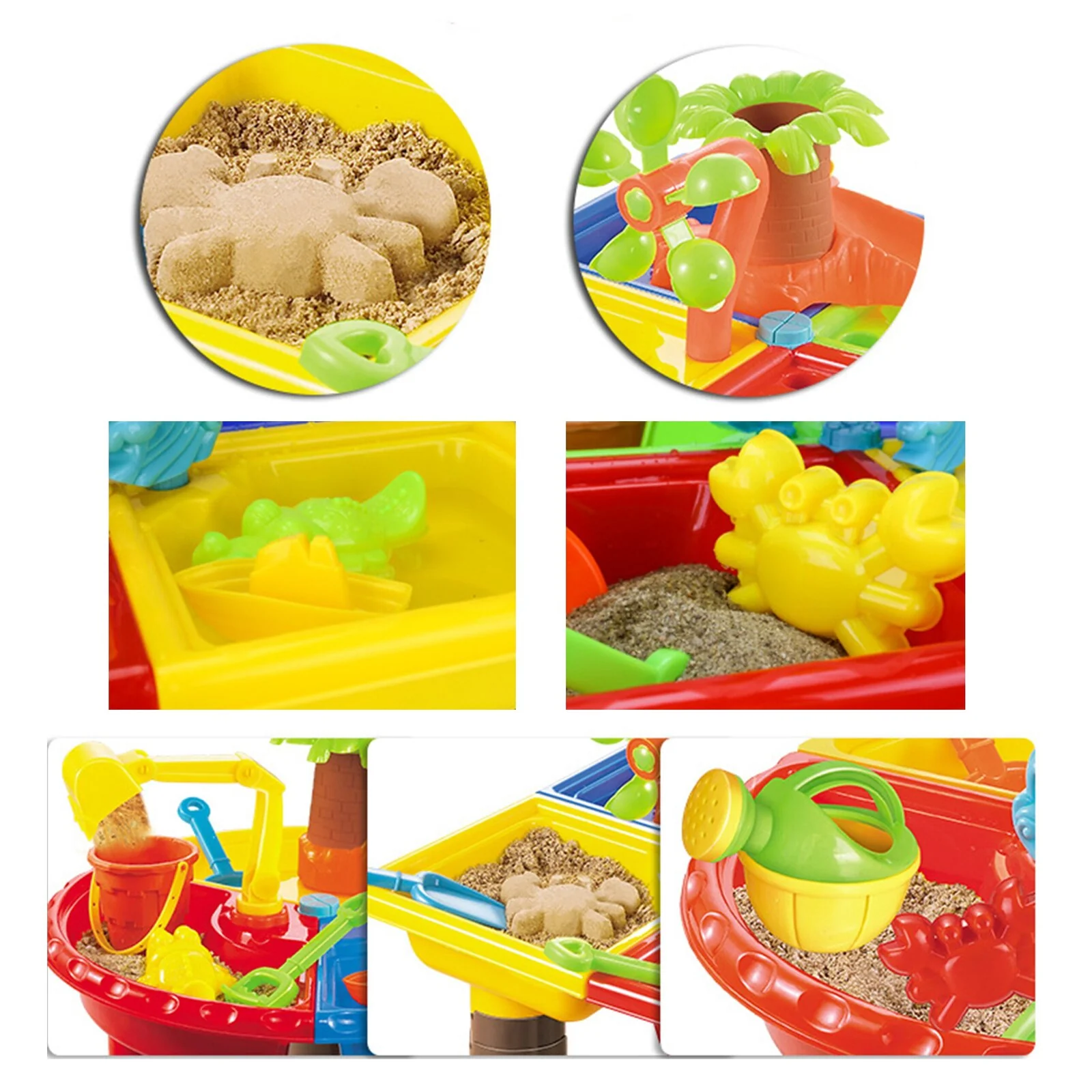 2 In 1 Sand and Water Play Toy Activity Table & Stool Set - Image 9