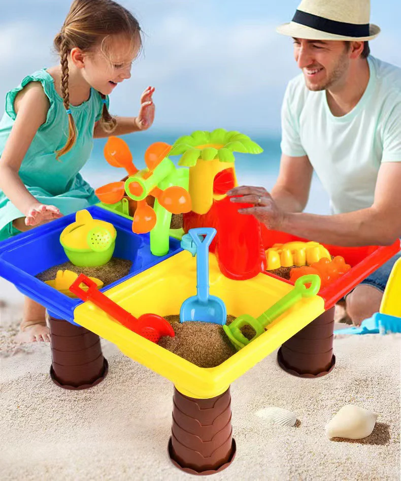 2 In 1 Sand and Water Play Toy Activity Table & Stool Set - Image 4