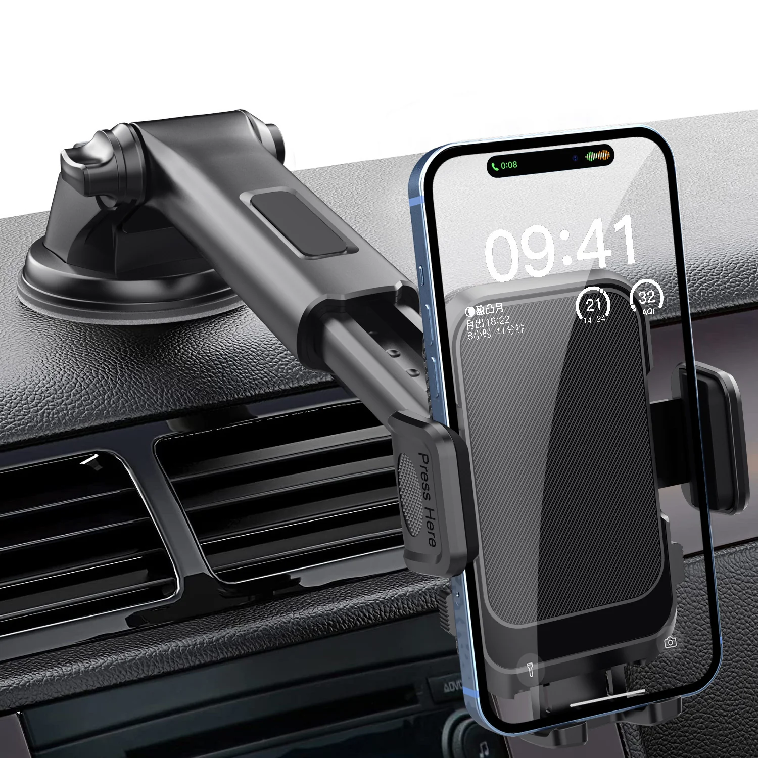 2-in-1 Universal Car Phone Holder Mount Dashboard Windshield - Image 14