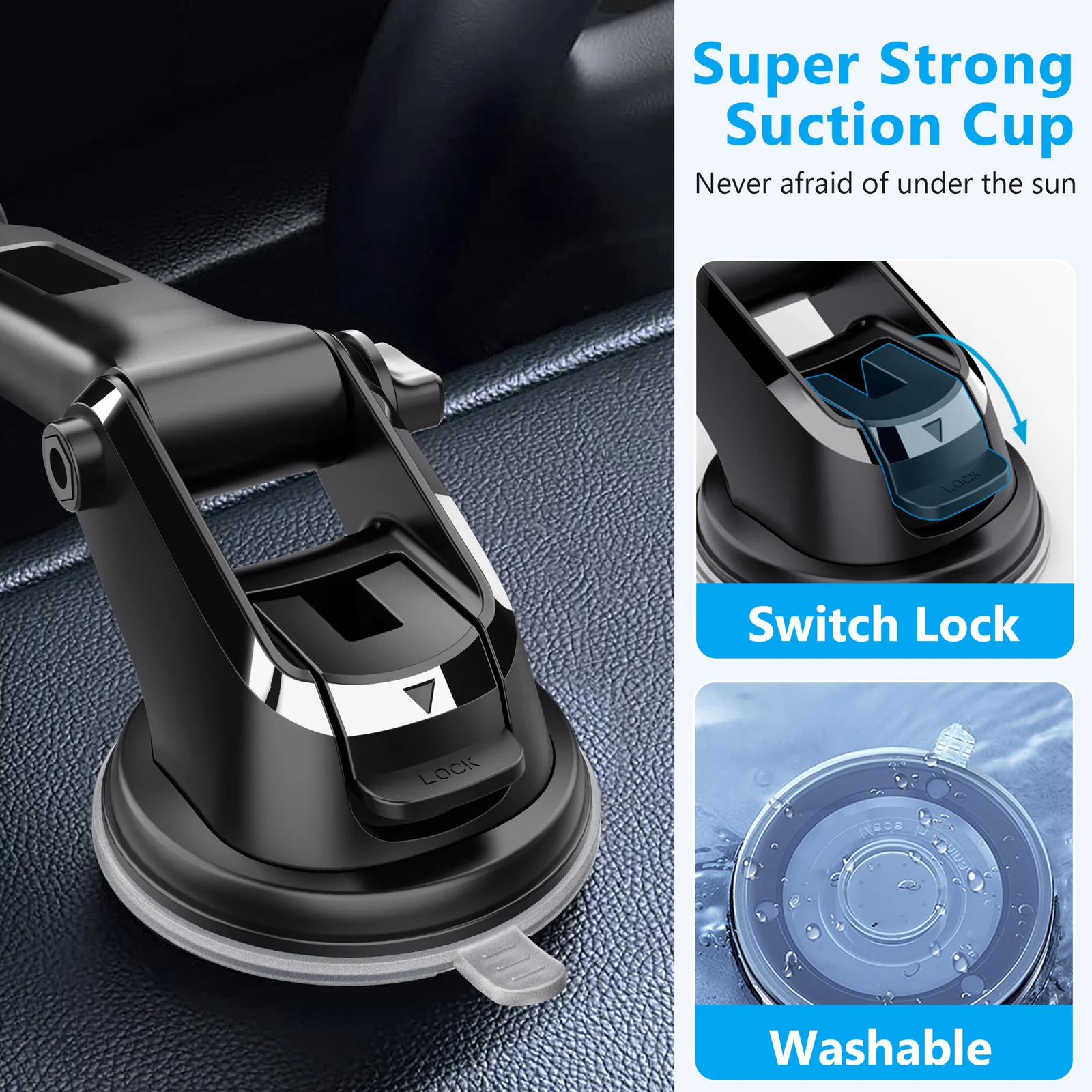 2-in-1 Universal Car Phone Holder Mount Dashboard Windshield - Image 8