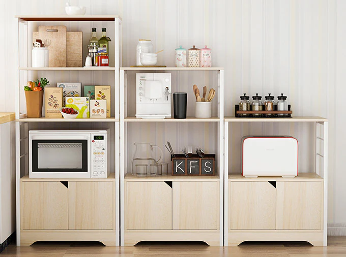 2-Level Arena Organizer Kitchen Storage Cabinet Shelf (Oak) - Image 8