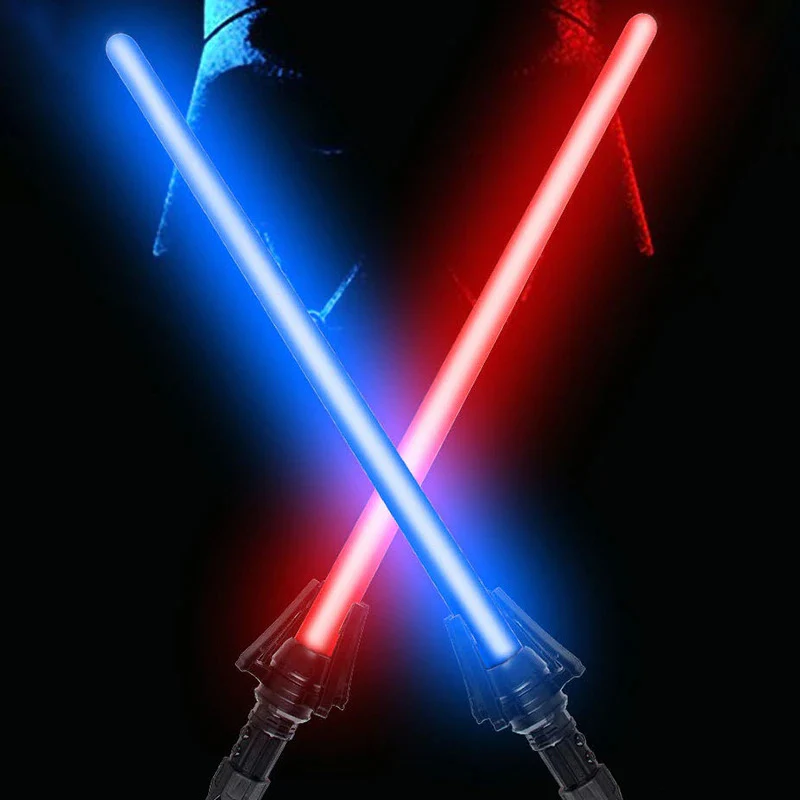 2 PCS Lightsaber Laser Sword Toys 2-in-1 Dueling Light Saber (Red) - Image 4