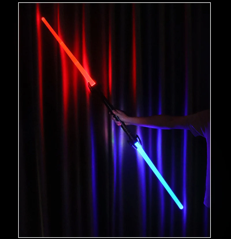 2 PCS Lightsaber Laser Sword Toys 2-in-1 Dueling Light Saber (Red) - Image 8