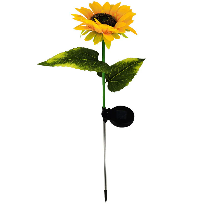 2 PCS Solar Powered Sunflower Lights Outdoor Garden Yard LED Lamp - Image 12