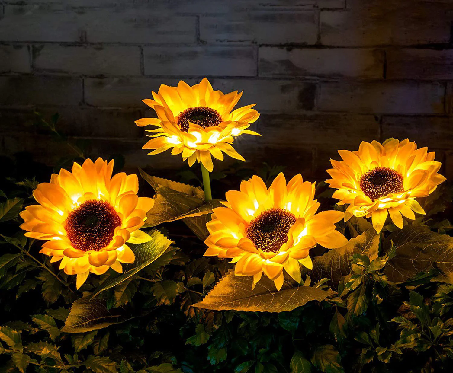 2 PCS Solar Powered Sunflower Lights Outdoor Garden Yard LED Lamp - Image 8