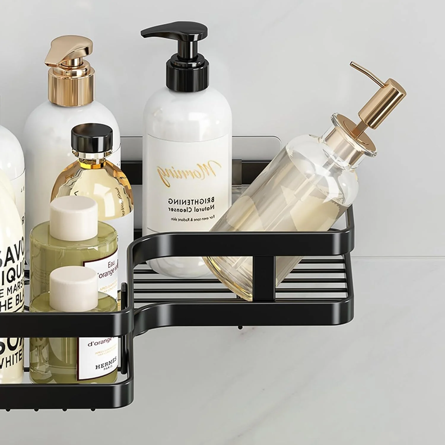 2 Piece Corner Shower Shelves Bathroom Kitchen Wall Mounted Organiser Set - Image 6