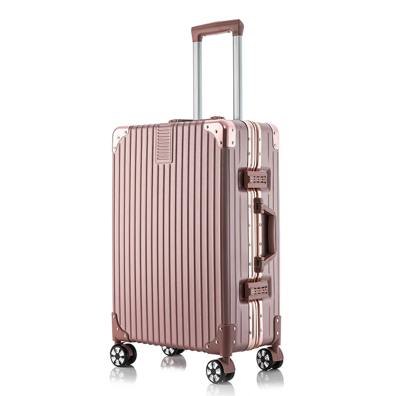 2-Piece Deluxe Tough Carry-On Luggage Suitcase Set (Rose Gold) - Image 6