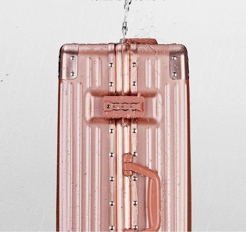 2-Piece Deluxe Tough Carry-On Luggage Suitcase Set (Rose Gold) - Image 7