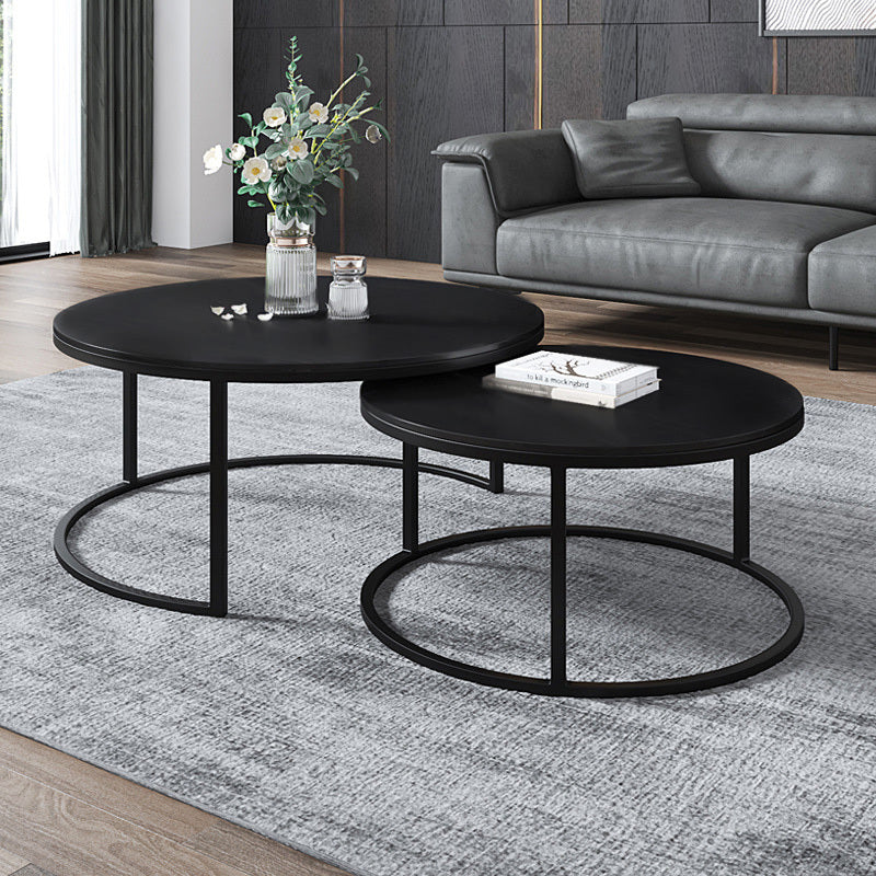 2-Piece Designer Nesting Round Coffee Table Set - Image 3