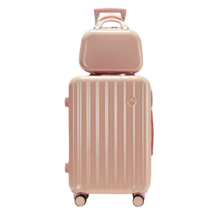 2-Piece Designer Standard Cabin Carry-On Luggage Suitcase Set (Pink) - Image 9