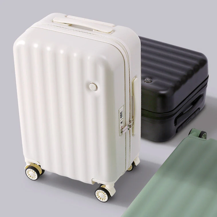 2-Piece Designer Standard Cabin Carry-On Luggage Suitcase Set (White) - Image 12