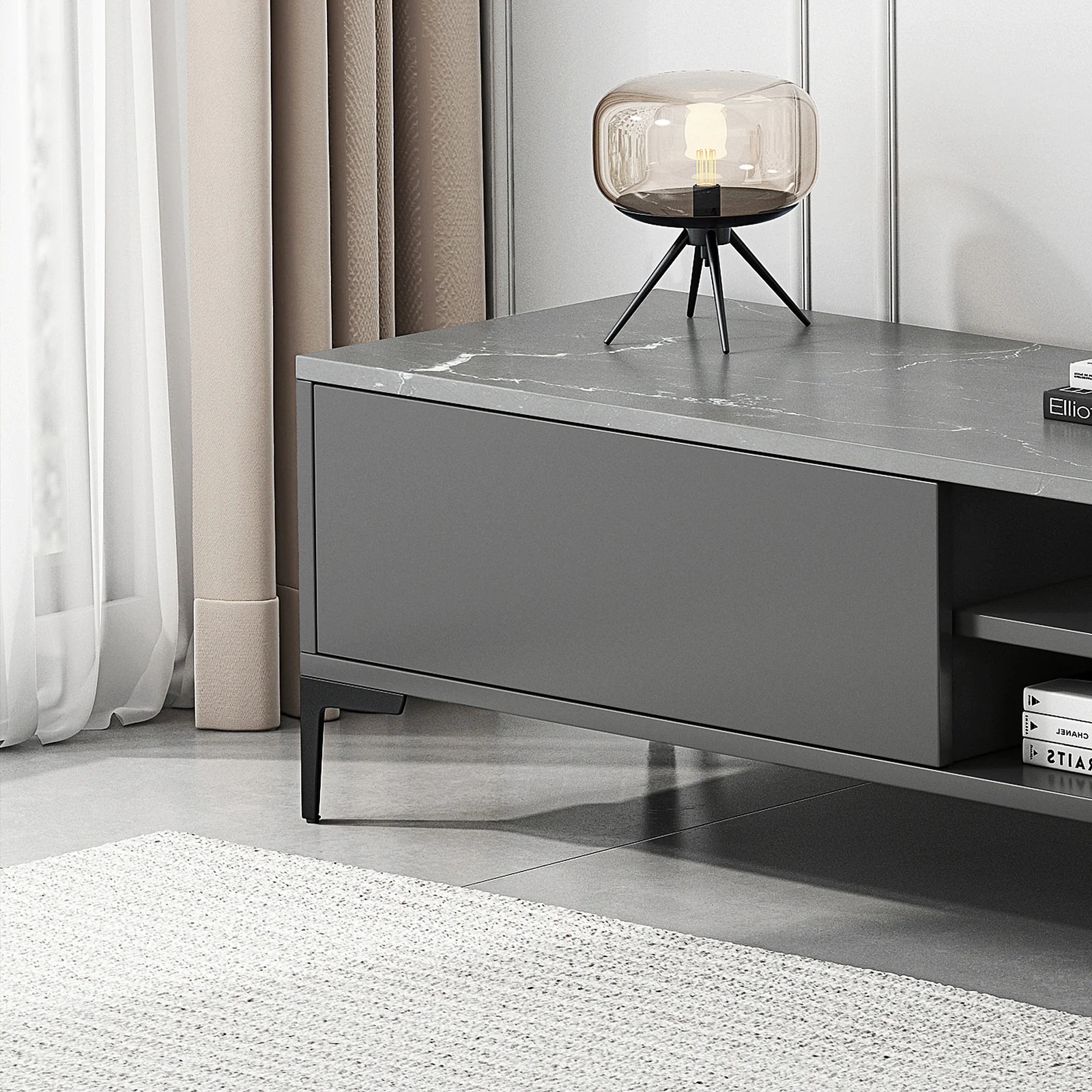 2-Piece Set Minimalist Coffee Table & TV Cabinet - Image 10