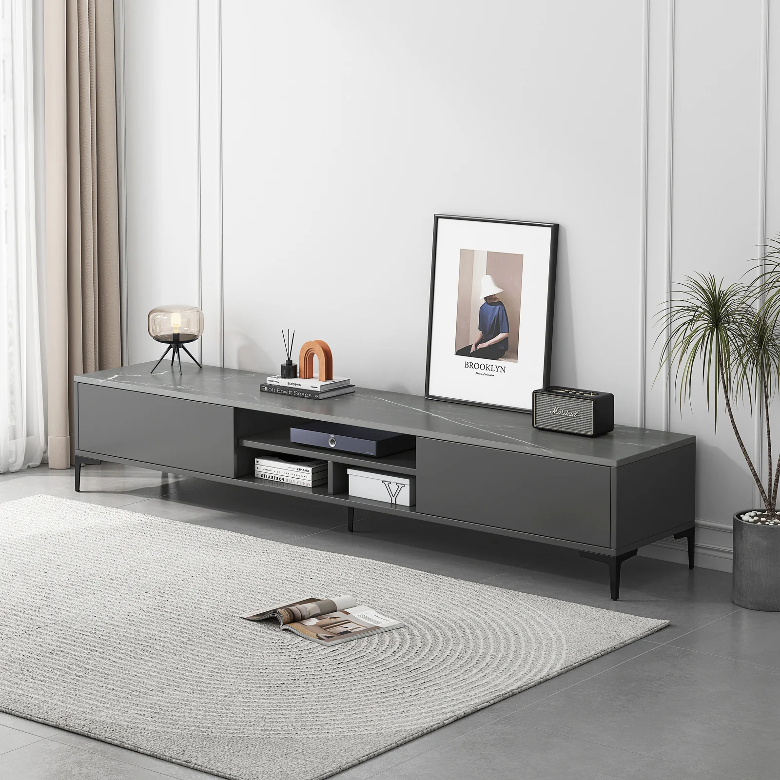 2-Piece Set Minimalist Coffee Table & TV Cabinet - Image 13