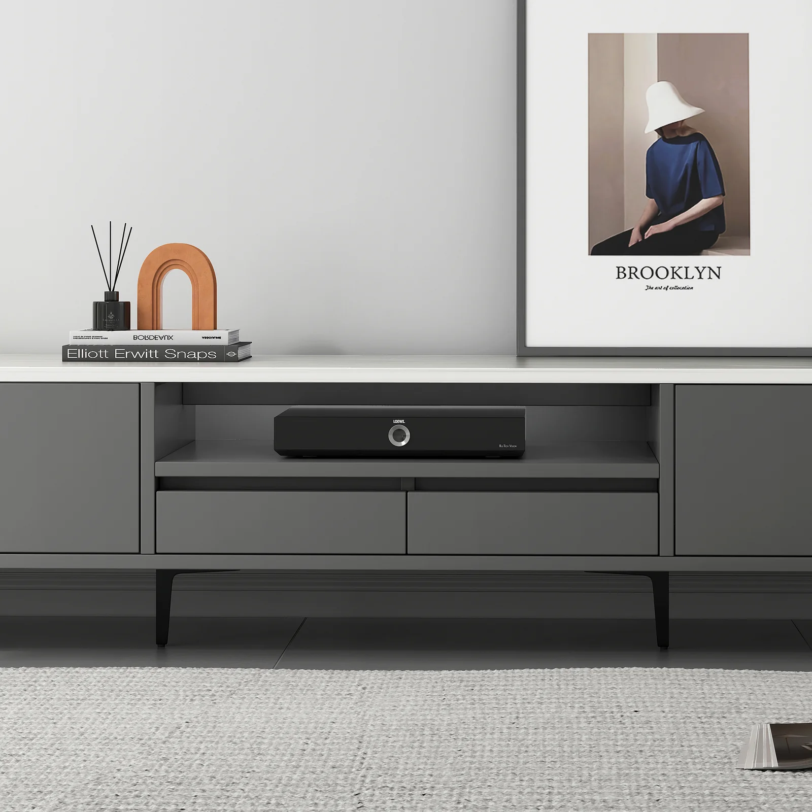 2-Piece Set Minimalist Large Coffee Table & 2m TV Cabinet - Image 8