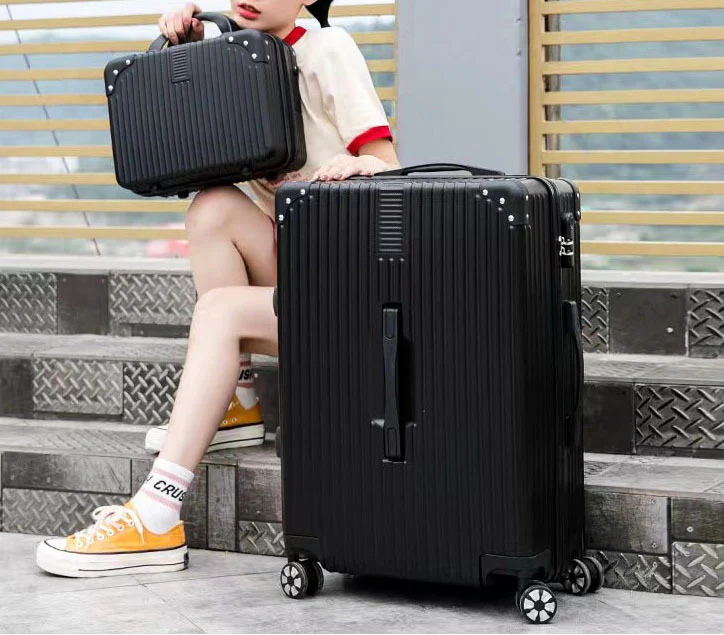 2-Piece Standard Cabin Carry-On Luggage Suitcase Set (Black) - Image 4