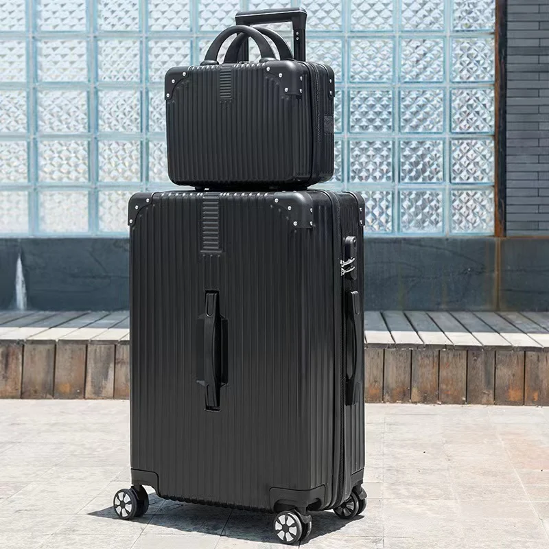 2-Piece Standard Cabin Carry-On Luggage Suitcase Set (Black) - Image 5