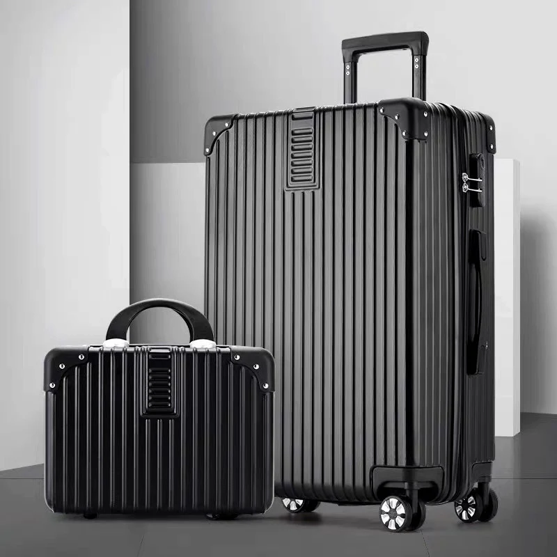2-Piece Standard Cabin Carry-On Luggage Suitcase Set (Black) - Image 6