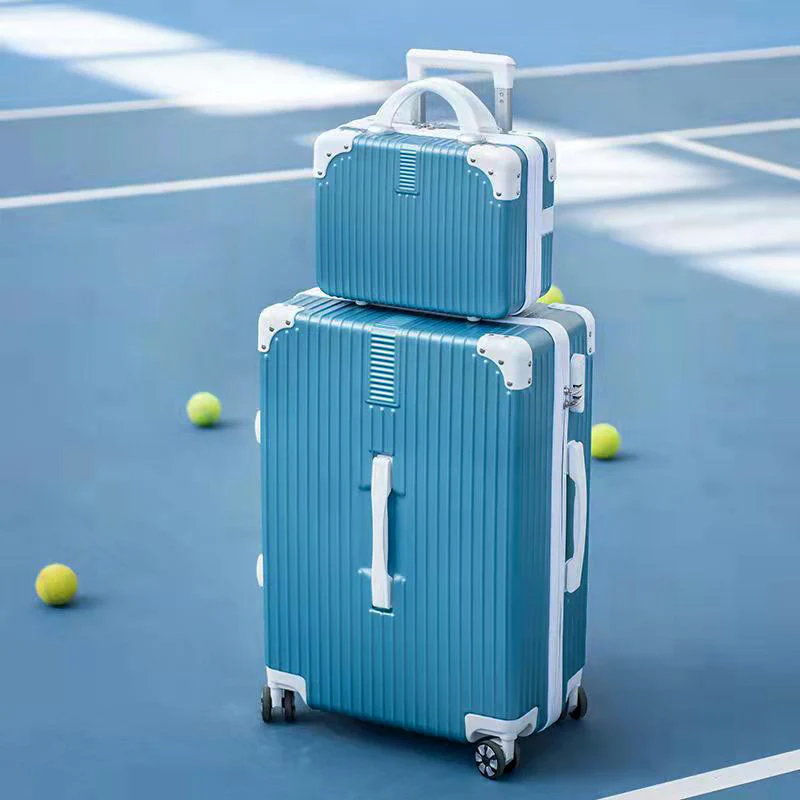2-Piece Standard Cabin Carry-On Luggage Suitcase Set (Sky Blue) - Image 4