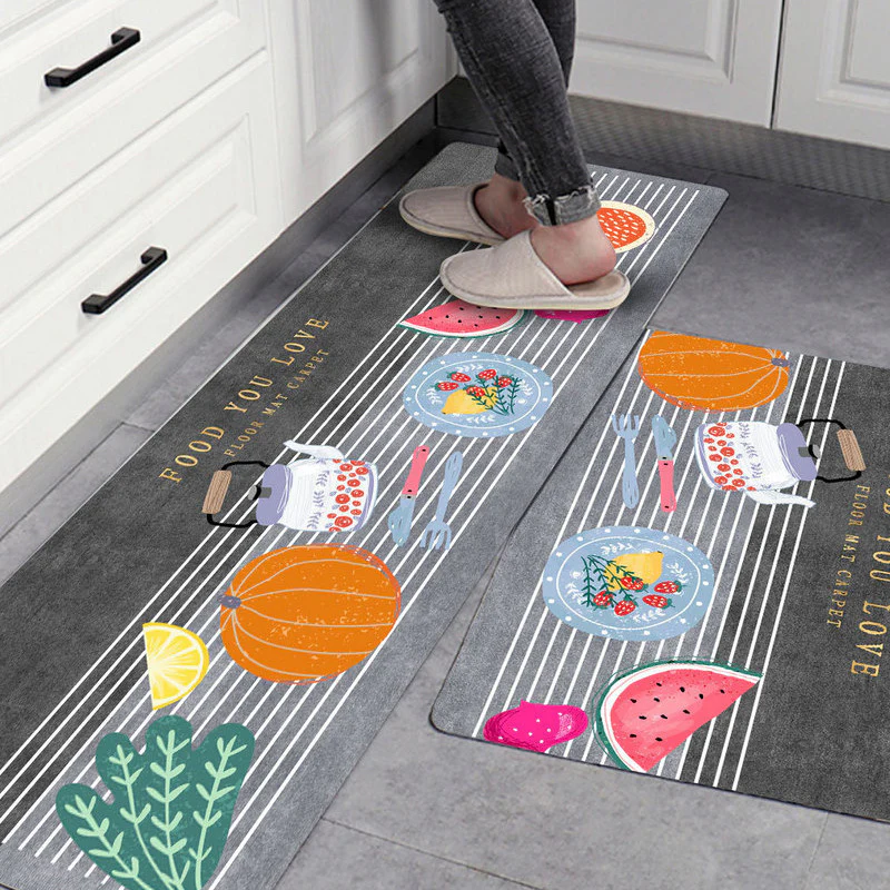 2-Pieces Foodie Kitchen Area Rug Doormat Hallway Bathroom Mats - Image 11