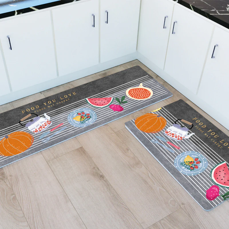 2-Pieces Foodie Kitchen Area Rug Doormat Hallway Bathroom Mats - Image 4