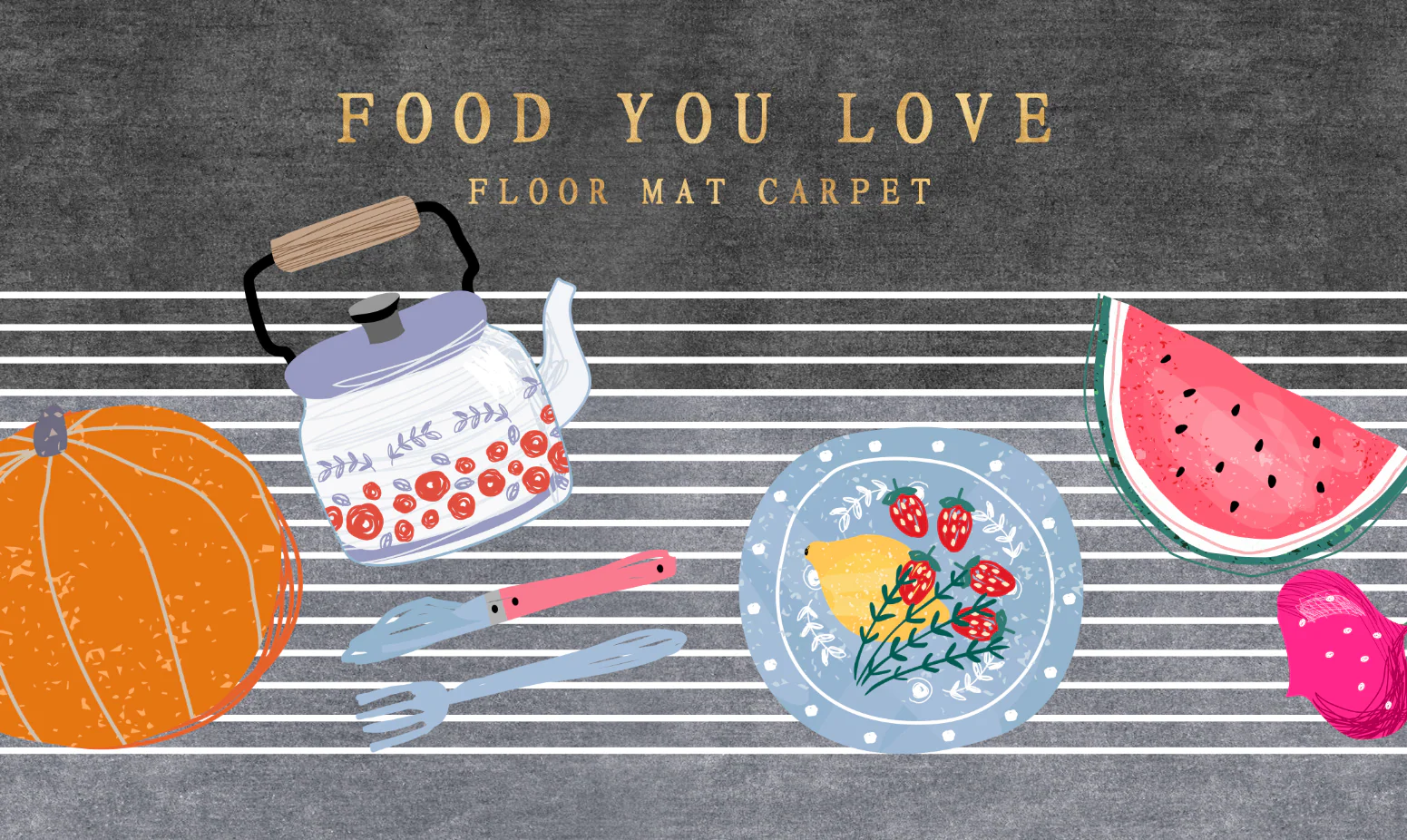 2-Pieces Foodie Kitchen Area Rug Doormat Hallway Bathroom Mats - Image 9