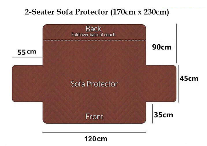 2-Seater Sofa Slipcover Quilted Couch Cover Water Resistant Furniture Protector - Image 7