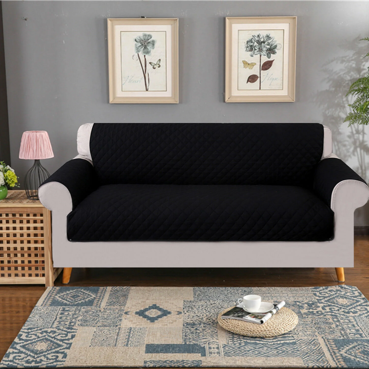 2-Seater Sofa Slipcover Quilted Couch Cover Water Resistant Furniture Protector - Image 9