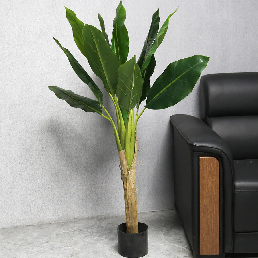 2 X 120cm Banana Tree Artificial Potted Plant In Pot - Image 5