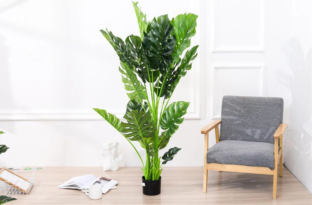 2 X 150cm Large Artificial Monstera Plant Philodendron Tree In Pot - Image 7