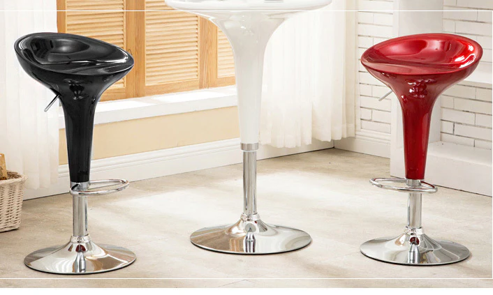 2 x  Ace High Gloss Designer Bar Stools (BLACK - Set of 2) - Image 6