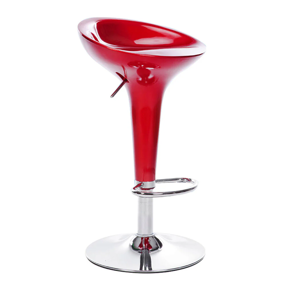 2 x Ace High Gloss Designer Bar Stools (Red - Set of 2) - Image 5