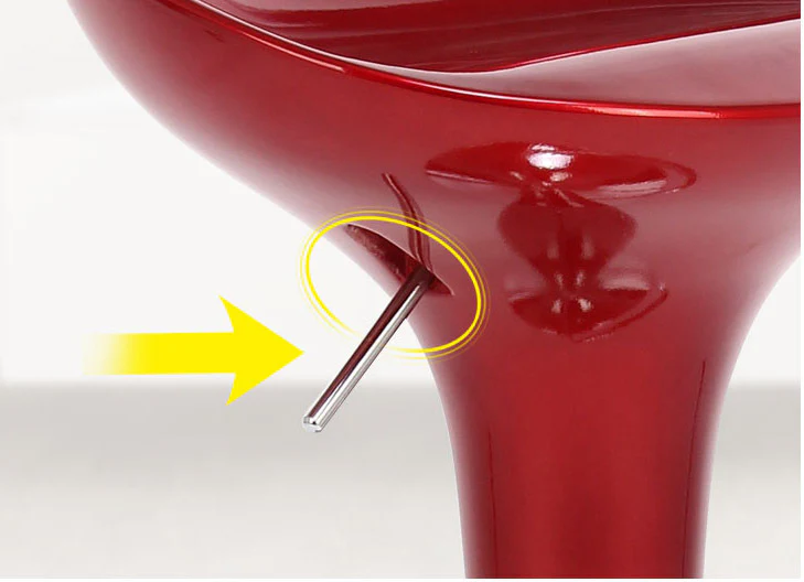 2 x Ace High Gloss Designer Bar Stools (Red - Set of 2) - Image 7
