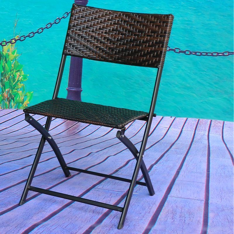 2 x Alfresco Rattan Wicker Folding Outdoor Chairs - Image 15