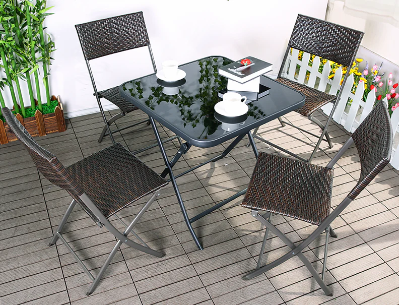 2 x Alfresco Rattan Wicker Folding Outdoor Chairs - Image 27