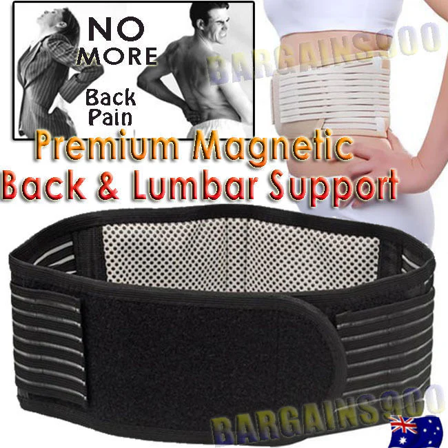 2 x Bio Waist Lower Back Support Magnetic Brace Pain Relief (Black) - Image 10