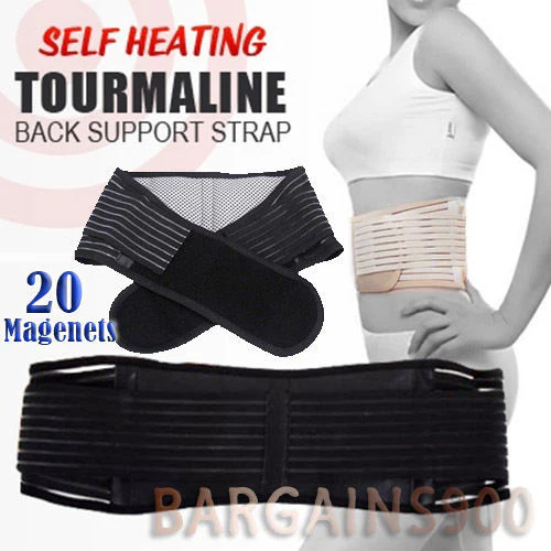 2 x Bio Waist Lower Back Support Magnetic Brace Pain Relief (Black) - Image 8