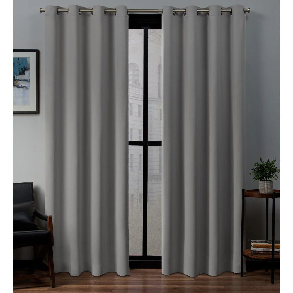 2 X Blackout 3 Layers Eyelet Curtain Drapes - Grey - Image 5