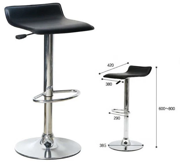 2 x Contemporary PU Leather Kitchen Bar Stools (BLACK -Set of 2) - Image 12