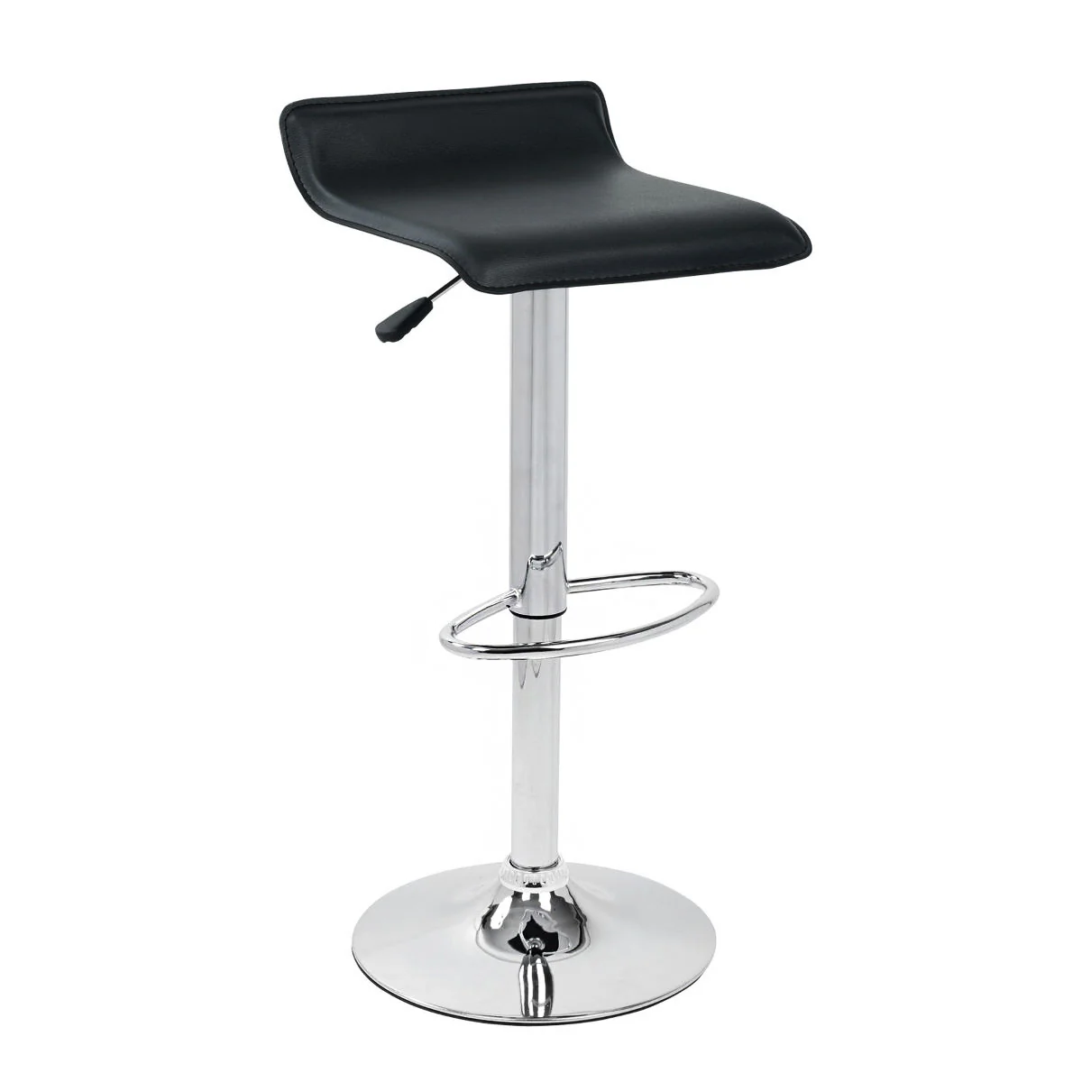 2 x Contemporary PU Leather Kitchen Bar Stools (BLACK -Set of 2) - Image 13