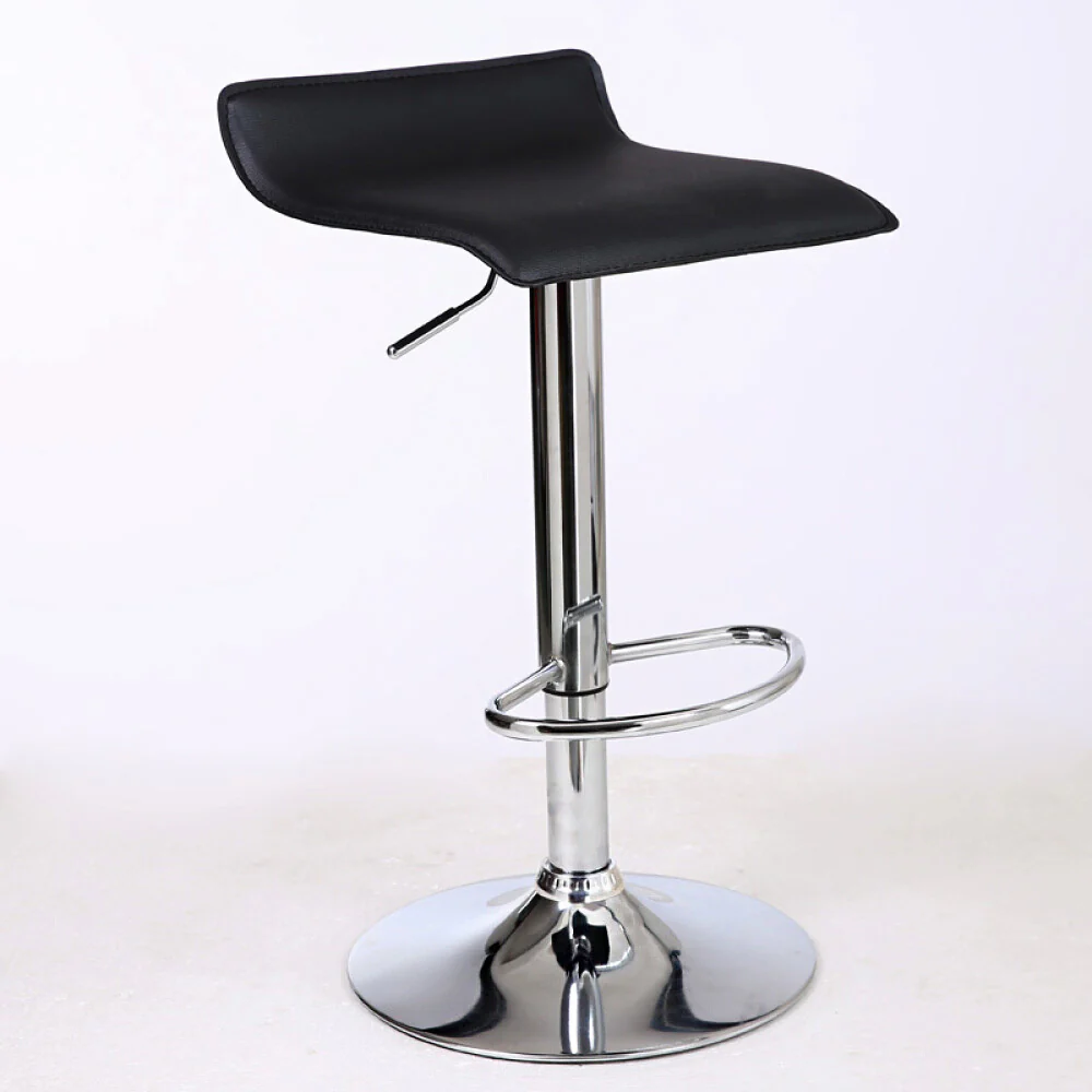 2 x Contemporary PU Leather Kitchen Bar Stools (BLACK -Set of 2) - Image 5