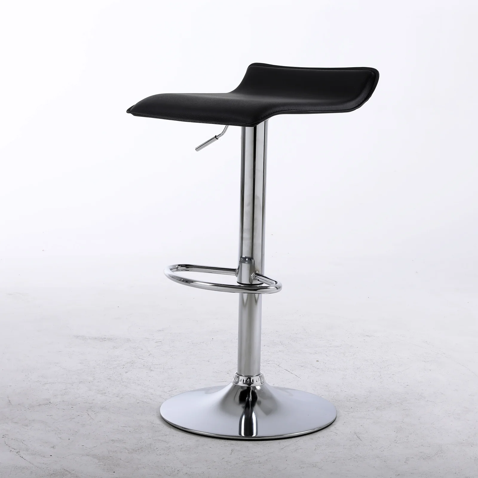 2 x Contemporary PU Leather Kitchen Bar Stools (BLACK -Set of 2) - Image 8