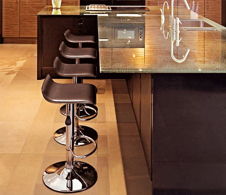 2 x Contemporary PU Leather Kitchen Bar Stools (Chocolate -Set of 2) - Image 4