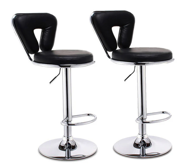 2 x Eden Designer PU Leather Bar Stools (BLACK -Set of 2) - Image 3