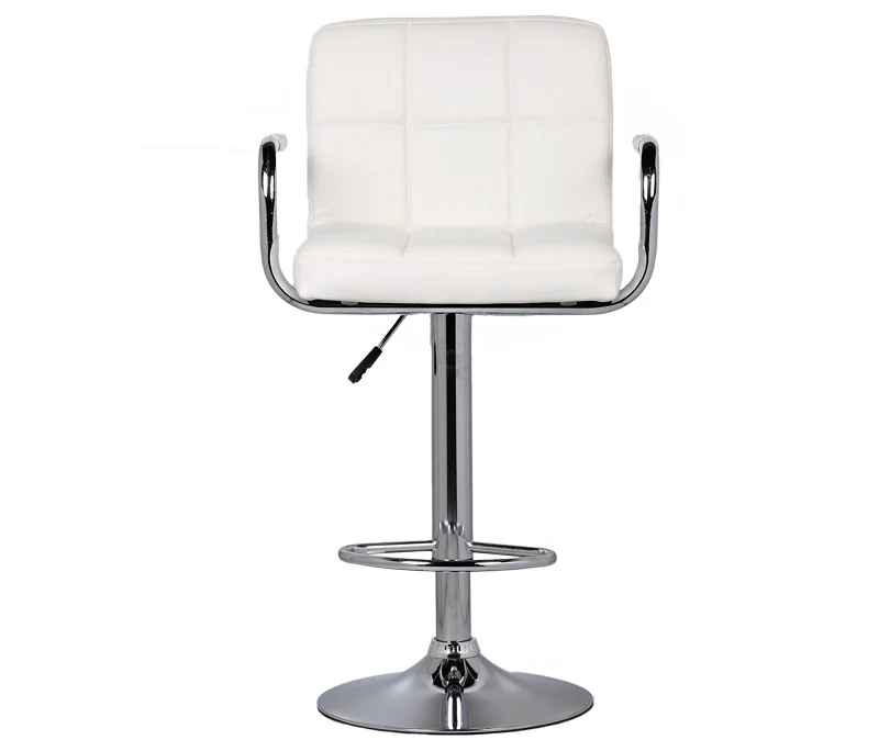 2 x Elegance High Back PU Leather Bar Stools (White -Set of 2) - Image 13